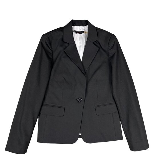 Alice + Olivia Employed Womens Single Button Black Career Blazer Sz Small - Picture 1 of 5
